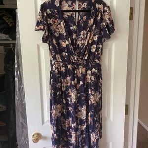 Navy Floral Jumpsuit